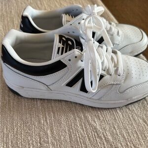 New Balance 480 Classic White and Black Sneakers